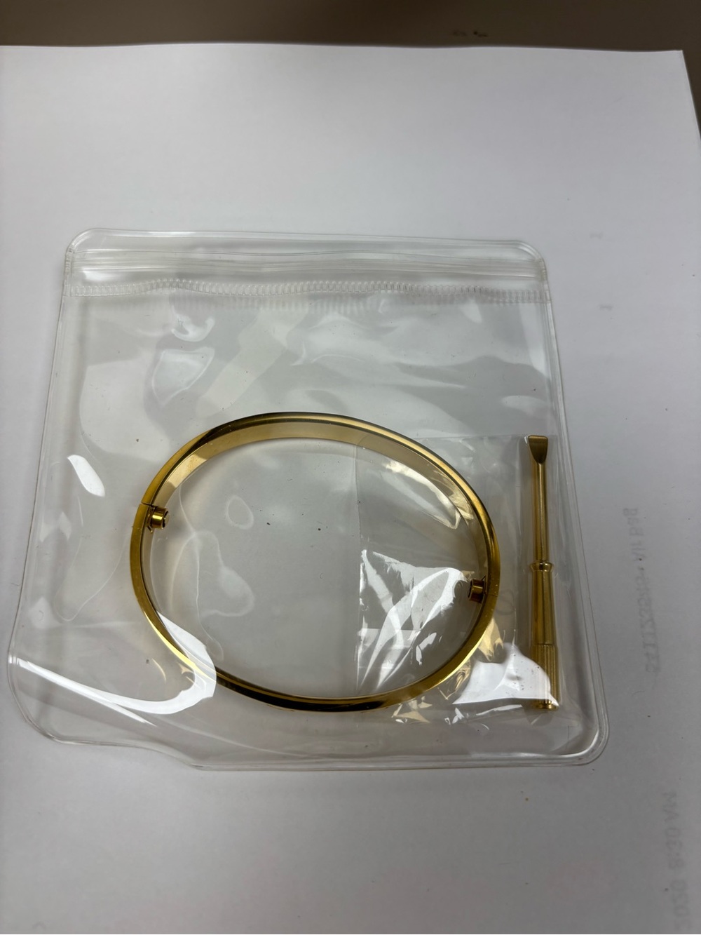 Gold-Tone Hinged Bangle Bracelet with Matching Screwdriver